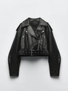 Spring Autumn Faux Leather Short Jacket