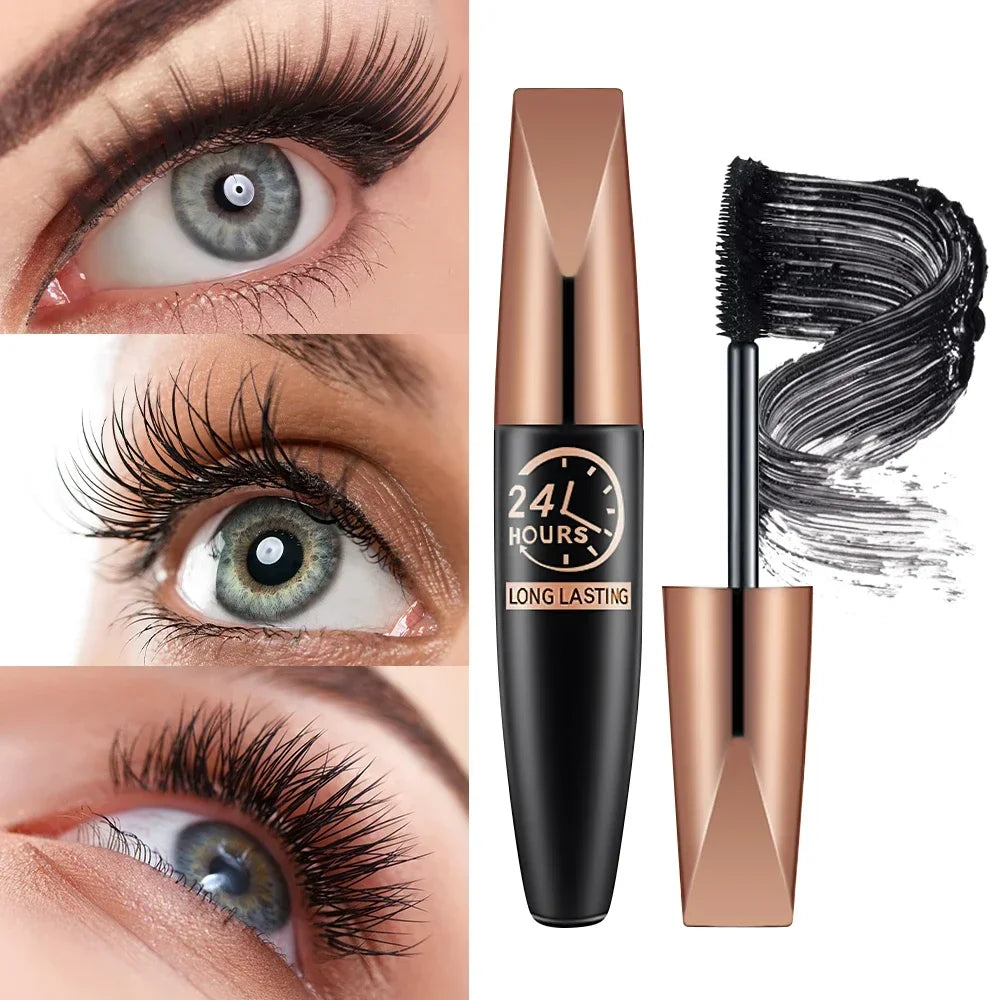 5D Waterproof Black Mascara Silk Fiber Eyelash Extension For Length & Volume