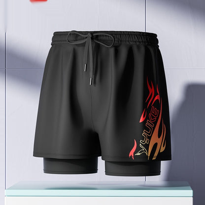 "Men's Double-Layer Five-Point Swim Trunks"
