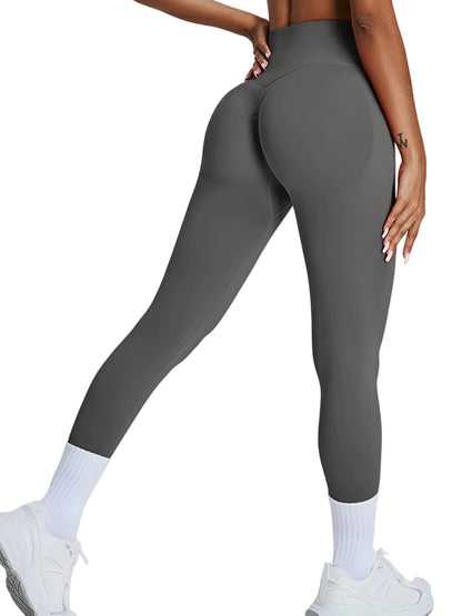 Women's High Waisted Seamless Leggings - Butt Lifting & Tummy Control Yoga Pants, Non-See Through Workout Leggings With Soft Compression, Solid Color Activewear