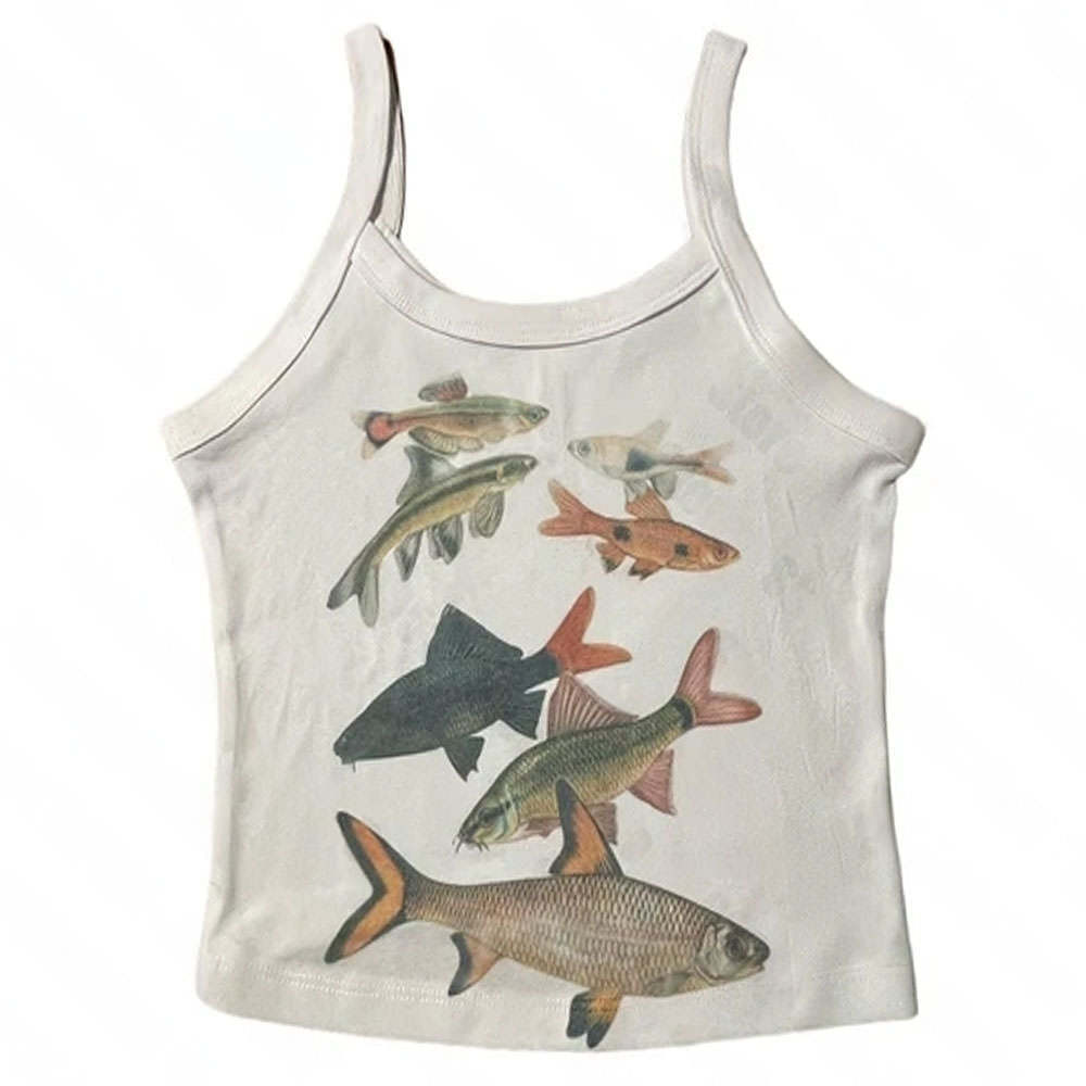 Abstract Goldfish Print Vest