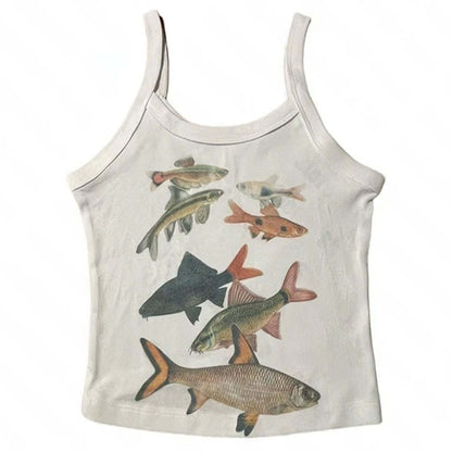 Abstract Goldfish Print Vest