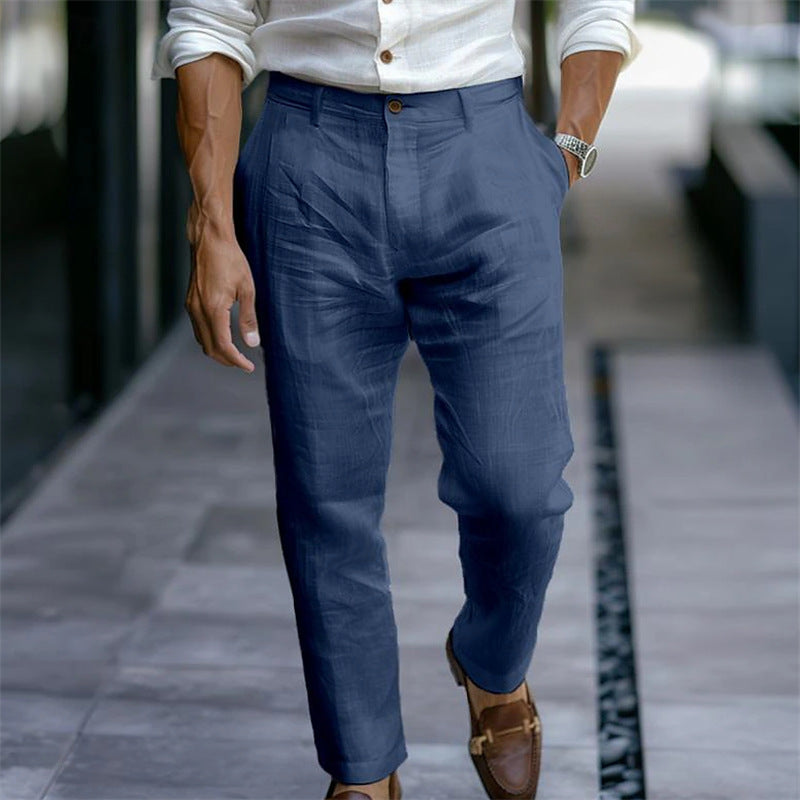 Men's Linen Trousers — Breathable Casual Pants