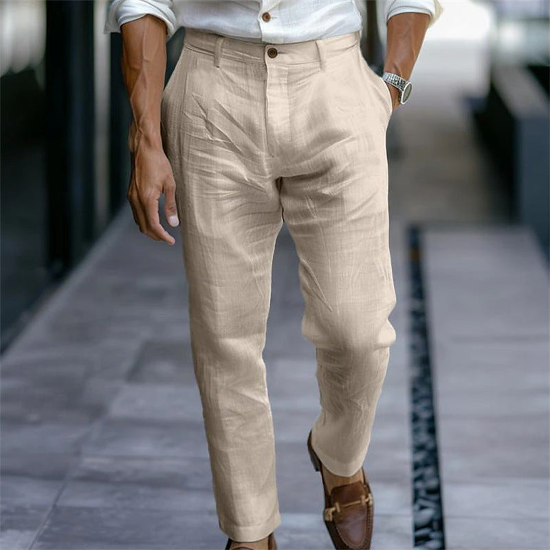 Men's Linen Trousers — Breathable Casual Pants