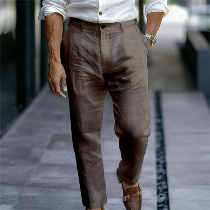 Men's Linen Trousers — Breathable Casual Pants