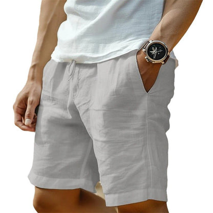 "Men's Cotton-Linen Drawstring Shorts"