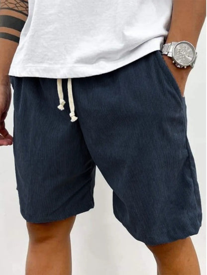 Lace-up Corduroy Men's Shorts Casual Pants