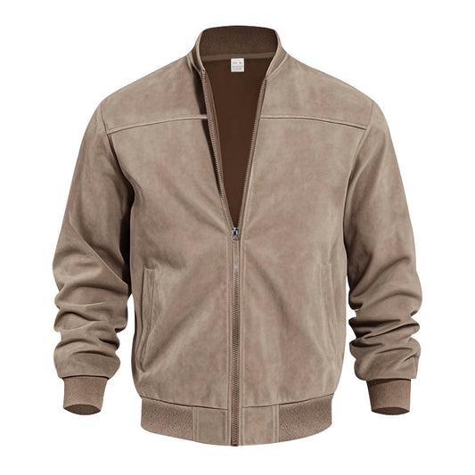 Men's Suede Zipper Jacket - Stylish and Comfortable