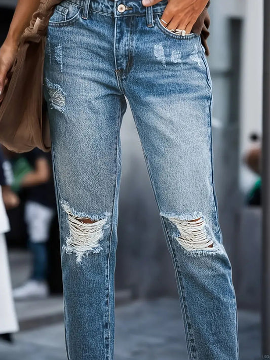 Distressed Boyfriend Jeans