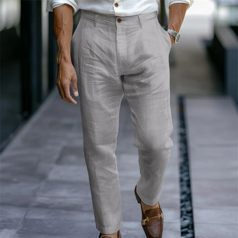 Men's Linen Trousers — Breathable Casual Pants