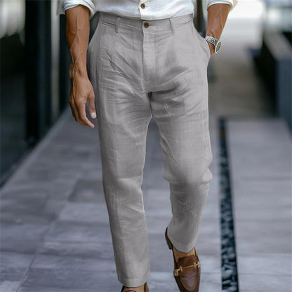 Men's Linen Trousers — Breathable Casual Pants