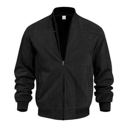 Men's Suede Zipper Jacket - Stylish and Comfortable
