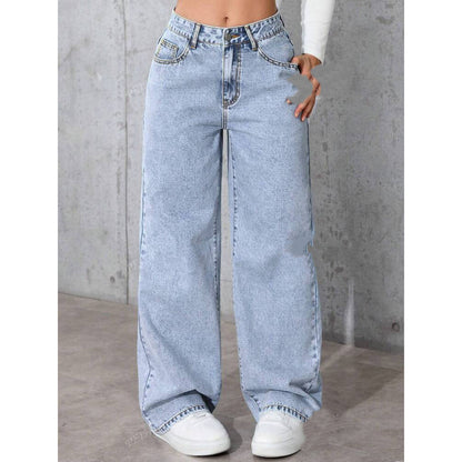 High Waist Straight Leg Jeans
