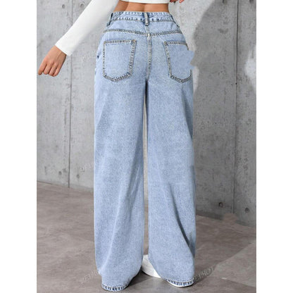 High Waist Straight Leg Jeans