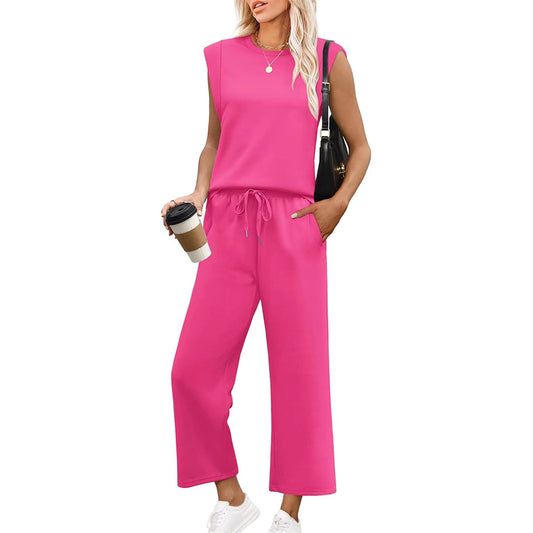 Relaxed Sleeveless Vest & Pants Set