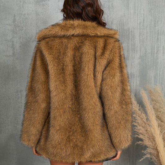 Fluffy Long Faux Fur Coat – Warm, Soft & Stylish Winter Jacket