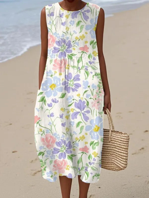 Elegant sleeveless summer dress with soft breathable fabric